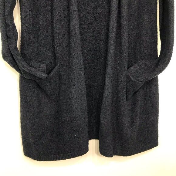 Barefoot Dreams Black Bamboo Chic Lite Cozy Ultra Soft Knit Cardigan Sweater - Picture 8 of 14